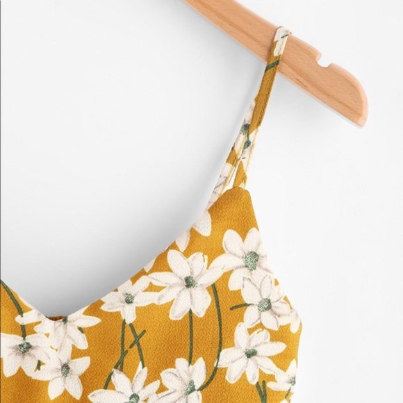 💛Yellow Floral Babydoll Top - Picture 4 of 8